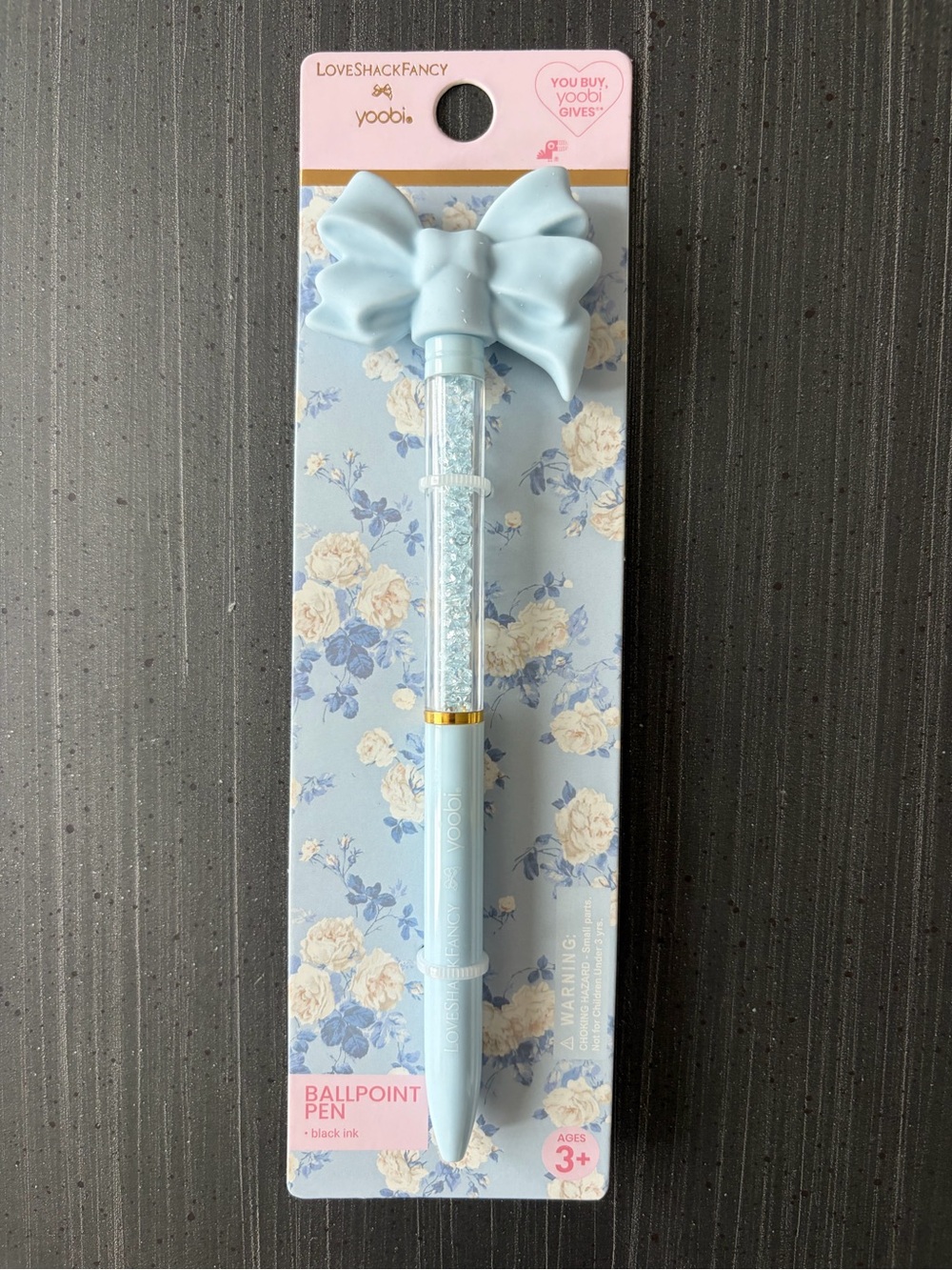 LoveShackFancy Light Blue Bow Ballpoint Pen - Picture 3 of 3